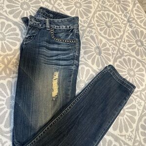 Guess Dark Blue Distressed Skinny Jeans